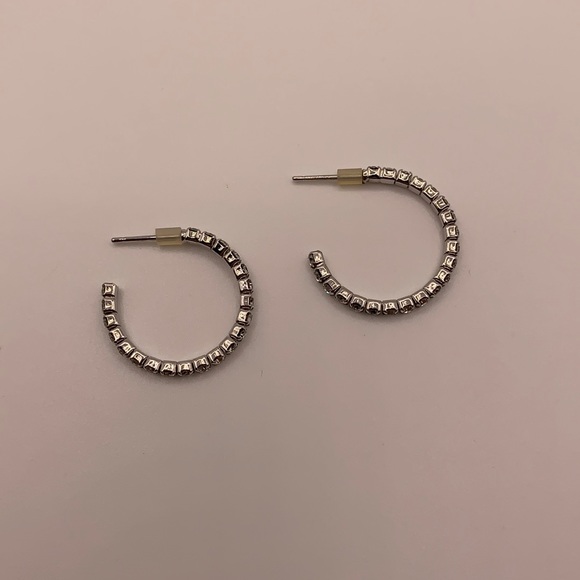 Jest Jewels Silver-tone Hoop Earrings - Picture 1 of 4